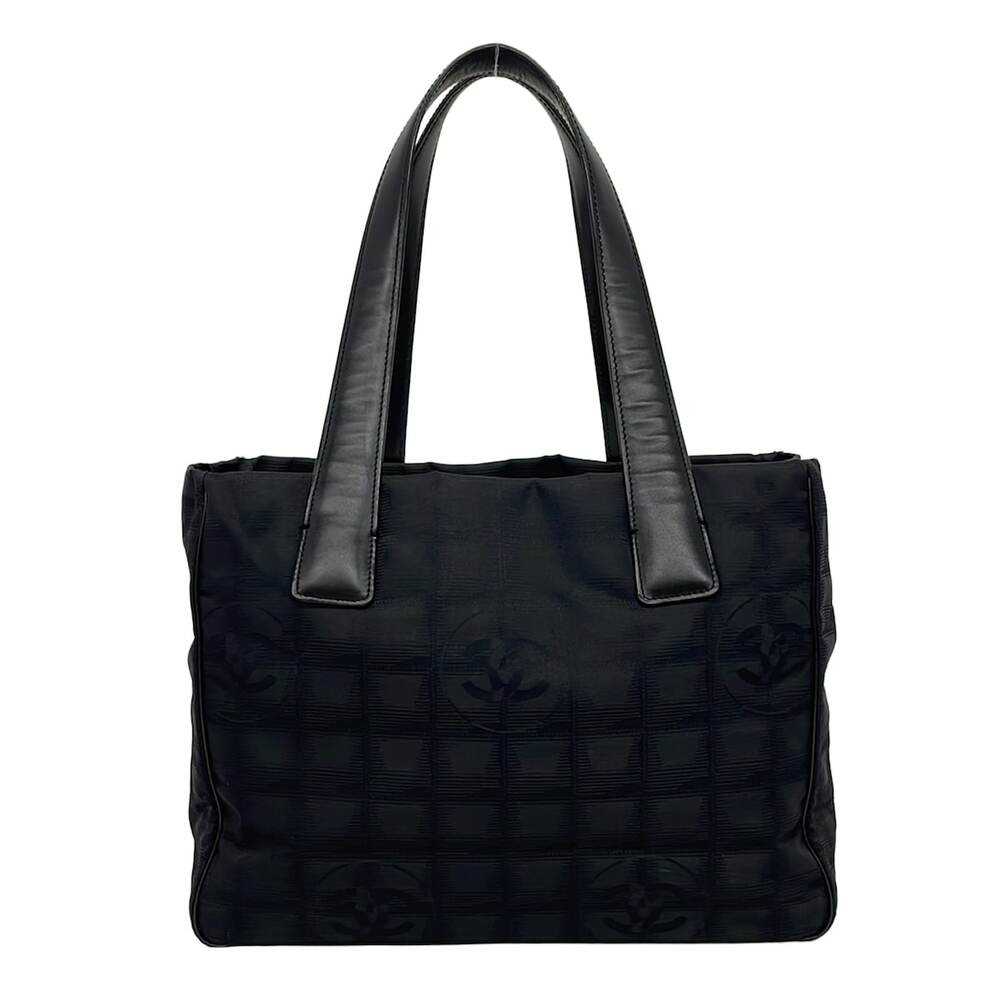 Chanel New Travel Line Tote PM Tote Bag Nylon Jacquard Leather